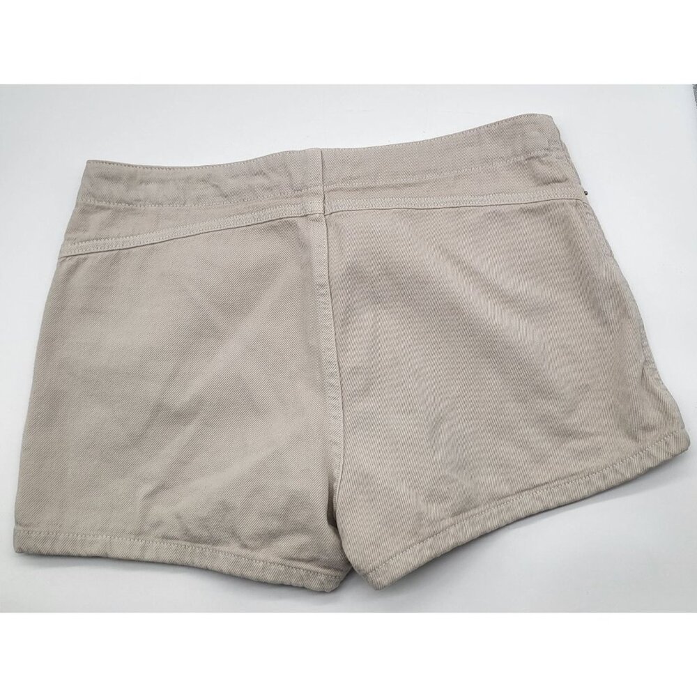 DKNY Juniors SZ 5 Button Fly Beige Mini Shorts y2k preppy - Picture 2 of 9